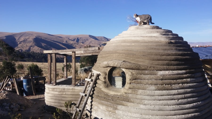 superadobe dome plaster 3